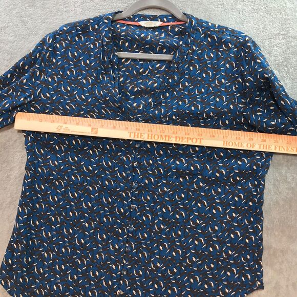 White Stuff Teal Brown Fox Pattern Women's Top‎ Blouse Size UK 8 Boho - Picture 7 of 7